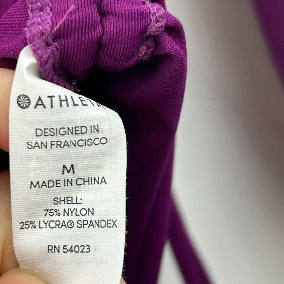 Athleta Women’s Medium Fuchsia 1/4 Zip Long Sleeve Adjustable Ruched Top - Picture 7 of 10